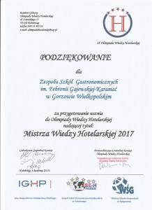 PODZIĘKOWANIE dla ZSG
