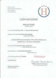 ZAŚWIADCZENIE 1 Mateusz Prętki