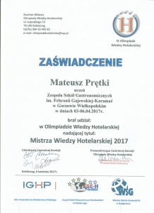 ZAŚWIADCZENIE Mateusz Prętki